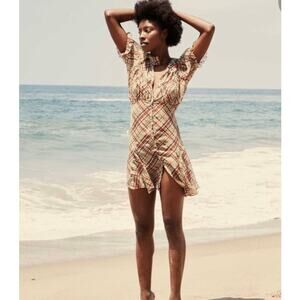 NWOT DOEN Mira Mini Dress in Tomato Emmeline Plaid S